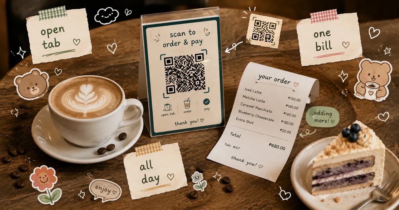 Dine-in tabs, open tabs, and menus that change through the day